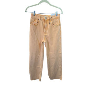 Women's ZARA Orange Wide Leg High-Rise Full Length Jeans Size 4